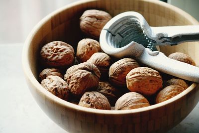 Close-up of eggs in bowl on table