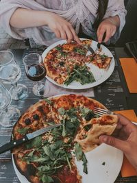 Midsection of person eating food
