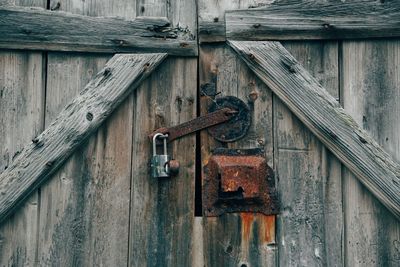 Close-up of old wooden door