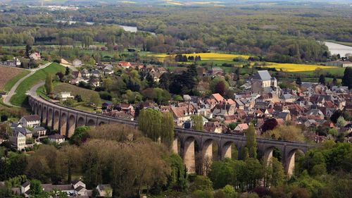 High angle shot of townscape