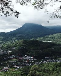 High angle view of landscape against sky