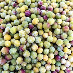 Full frame shot of plums for sale in market