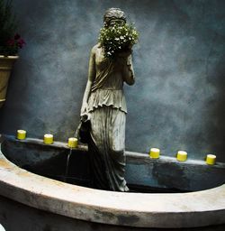 Statue of man and sculpture