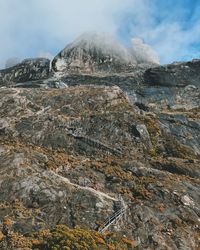 Scenic view of rocky mountains against sky