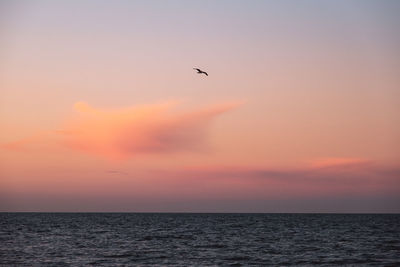 View of sea against sky during sunset