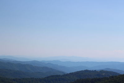 Scenic view of mountains against clear sky