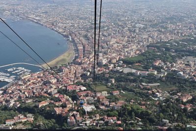 High angle view of buildings in city