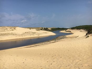 Scenic view of beach against sky