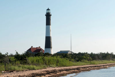 View of the fire island lighthouse from the great south bay side. 