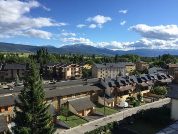 High angle view of residential district