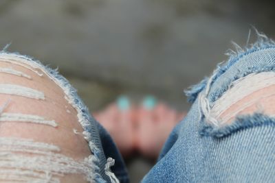 Low section of person on snow