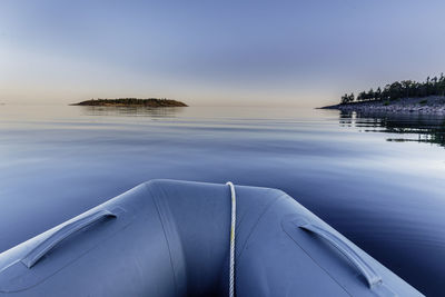 Scenic view of sea against sky at sunset