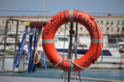 Clothes hanging on swimming pool