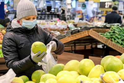 Full frame shot of fruits in market stall