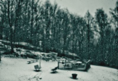 View of frozen lake