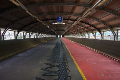 Empty covered footbridge