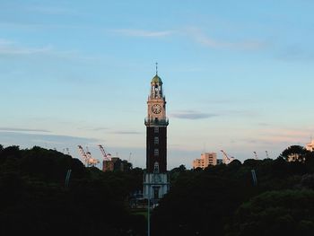 View of clock tower against cloudy sky