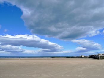 Scenic view of landscape against blue sky