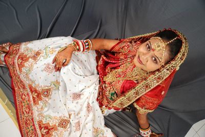 Portrait of bride in traditional clothing