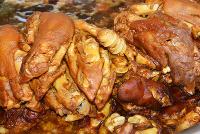 High angle view of meal served in plate