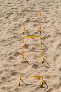 High angle view of ladder on beach