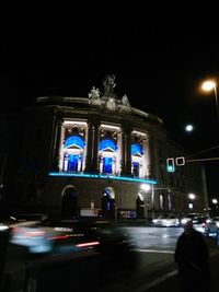 Illuminated built structure at night