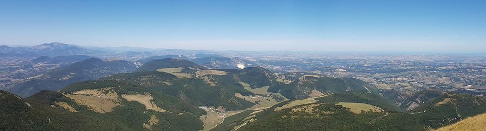 Aerial view of mountain range