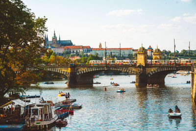 Bridge over river in city