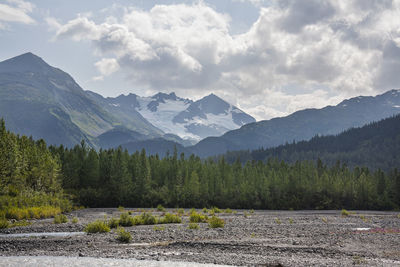 Scenic view of mountains against sky