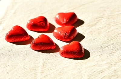 Close-up of strawberries on table