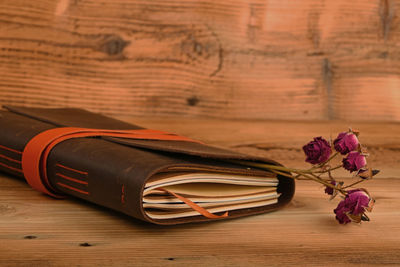 Close-up of wooden flower