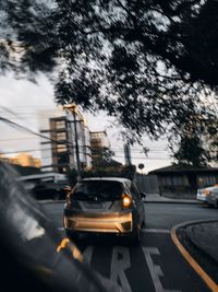 Cars on city street