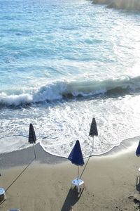 High angle view of beach