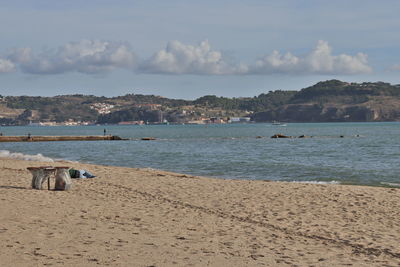 Scenic view of beach against sky