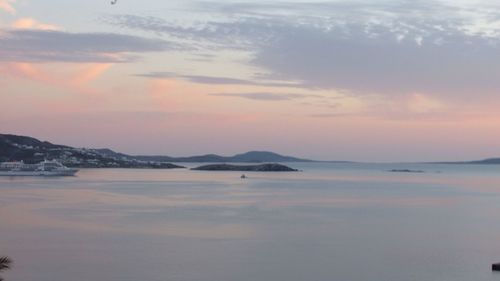 Scenic view of sea against sky at sunset