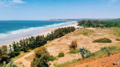 Scenic view of beach against sky