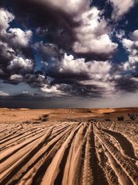 Scenic view of desert against sky