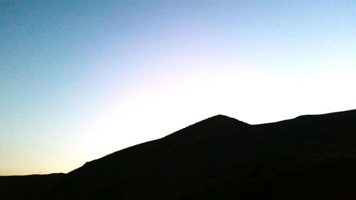 Scenic view of mountains against clear sky