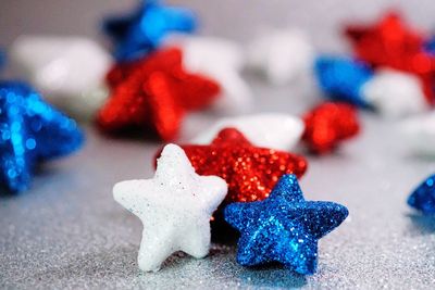 Close-up of christmas decoration on table