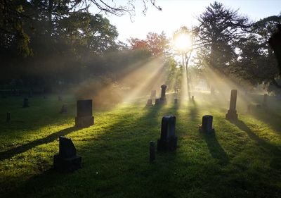 View of cemetery against sky