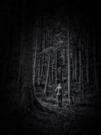 Woman standing in forest