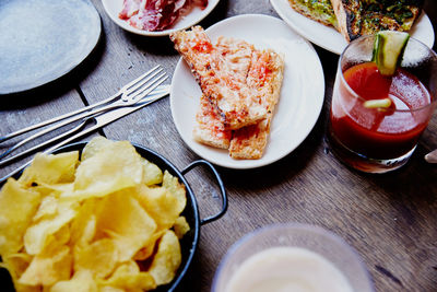 Close-up of food on table