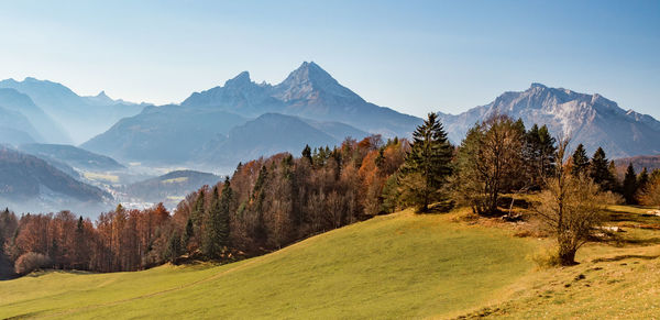 Scenic view of mountains against sky