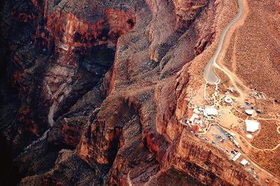 High angle view of rock formations