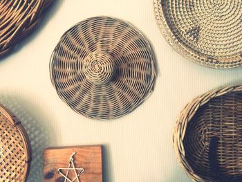 Close-up of wicker basket