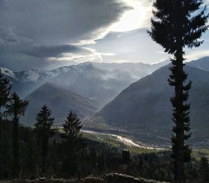 Scenic view of mountains against sky