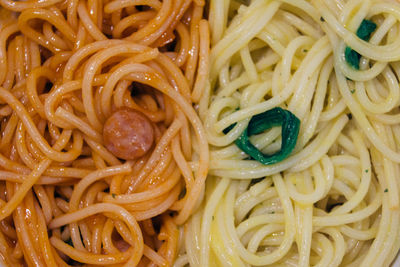 Full frame shot of spaghetti