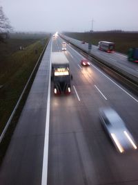 High angle view of traffic on highway