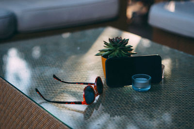 Close-up of spider on table
