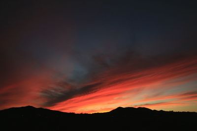 Silhouette of landscape against dramatic sky